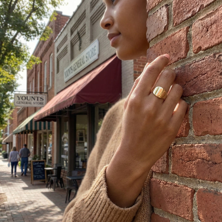 Wide Tapered Band Ring