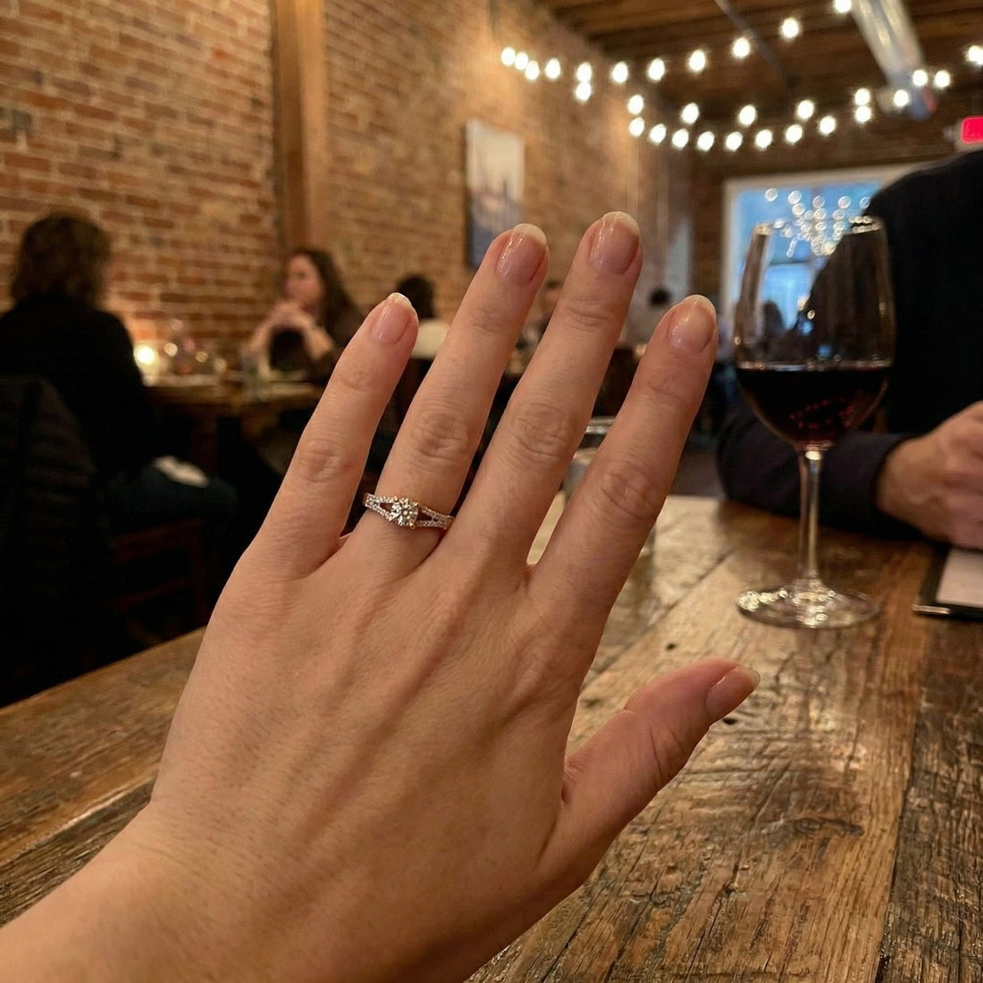 Diamond Accent Ring | 0.10 ctw | 10K Two-Tone Gold | Round Center with Pavé Shoulders - Brownee Jewelers