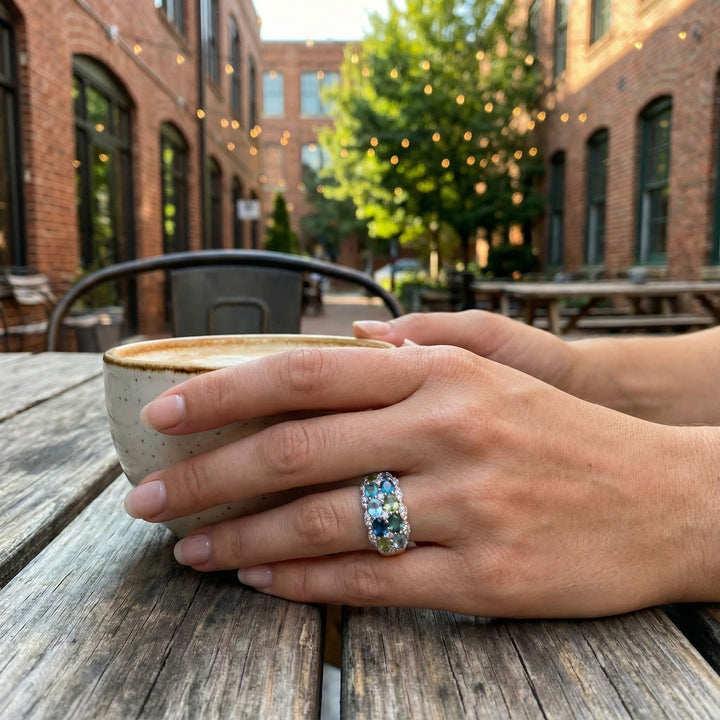 Le Vian® Montana Sapphire Ombré™ & Diamond Ring in 14K Vanilla Gold® Rich color meets refined brilliance in this striking Le Vian® ring featuring 2 7/8 cts. of Montana Sapphire Ombré™