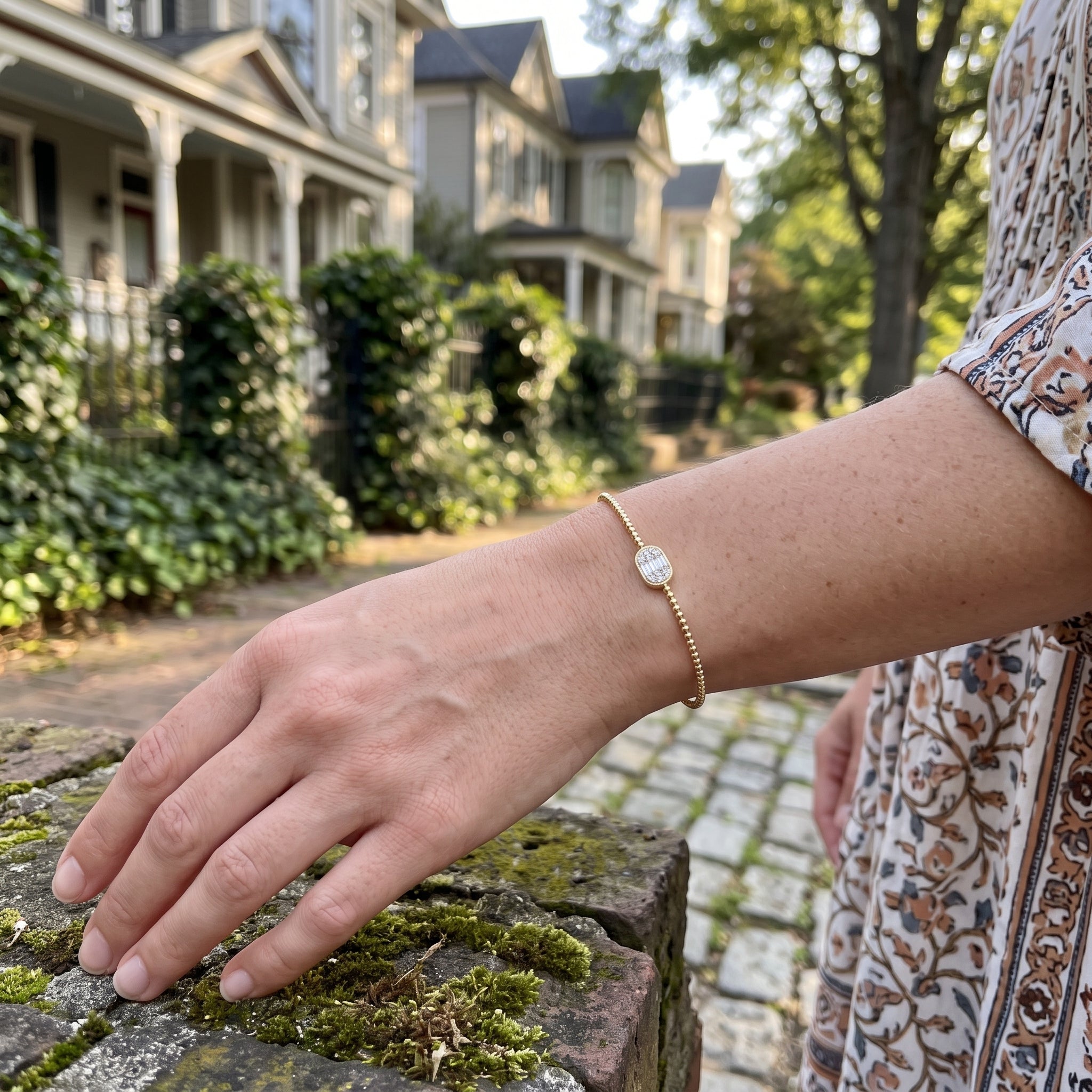 Baguette & Round Diamond Flex Bangle | 14K Yellow Gold | .38 CTW | FSBG5287K6Y - Brownee Jewelers