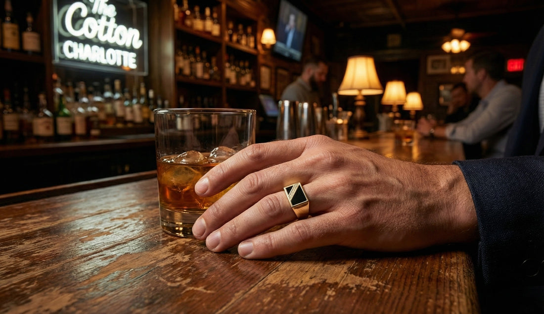 10K Yellow Gold Black Onyx & Diamond Gentlemen’s Ring – Size 10.5