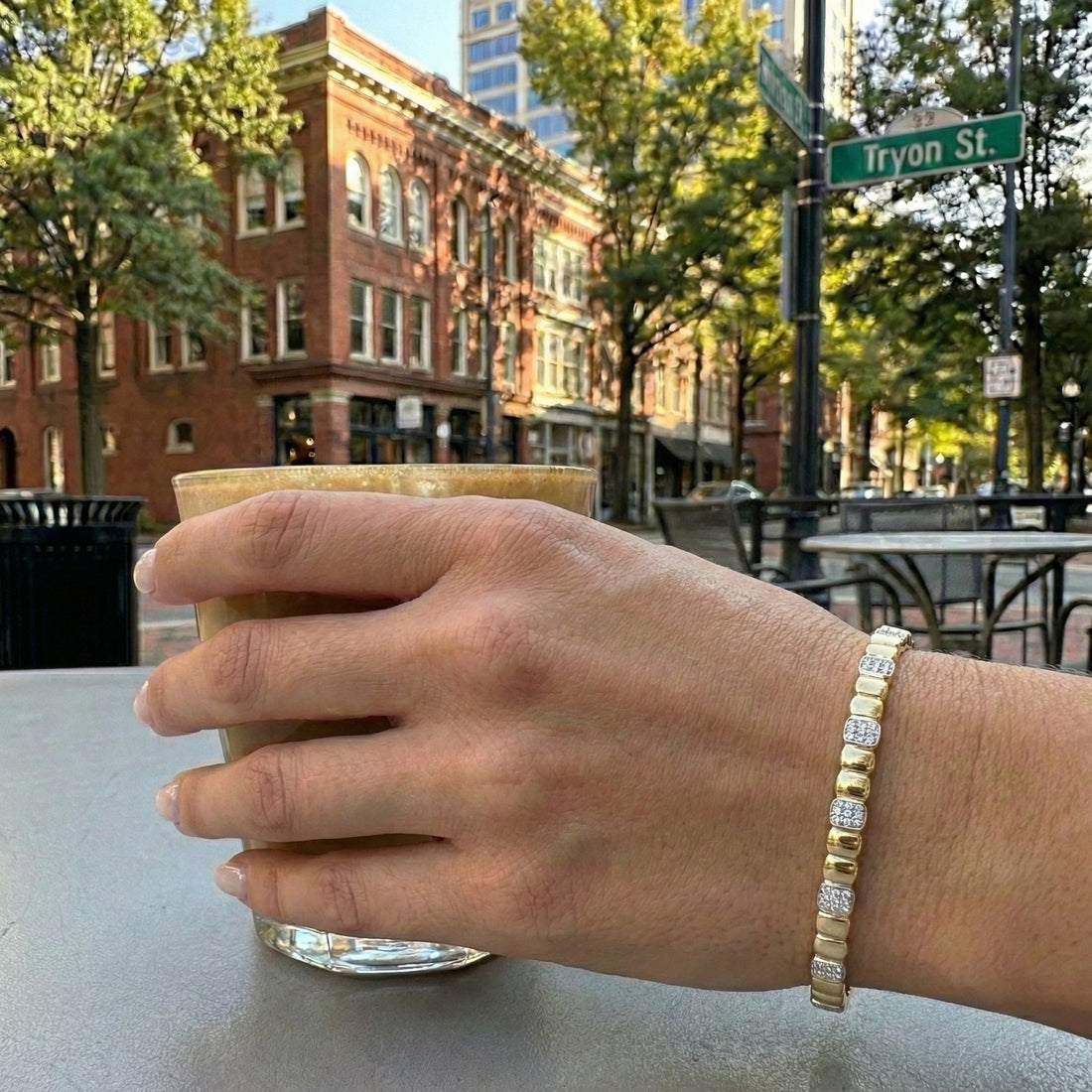 Diamond Pavé Station Bangle