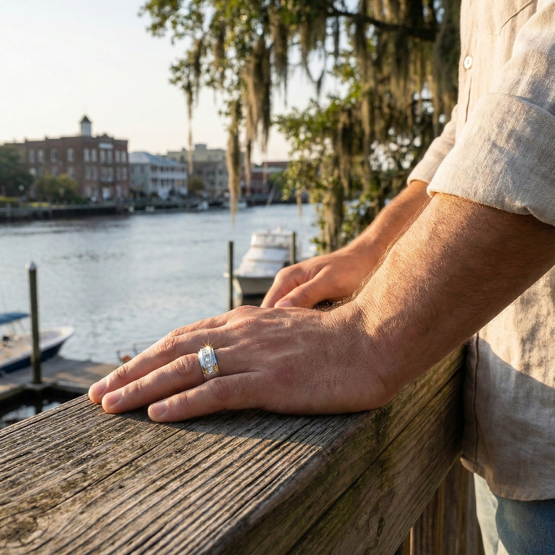 14K White Gold 2.00 CTW Lab-Grown Diamond 5-Stone Ring – Size 10 Crafted in sleek 14K white gold, this bold men’s ring showcases five princess-cut lab-grown diamonds totaling 2.00 carats. Each diamond is channel-set for a clean, modern look that blends strength, brilliance, and sophisticated design.