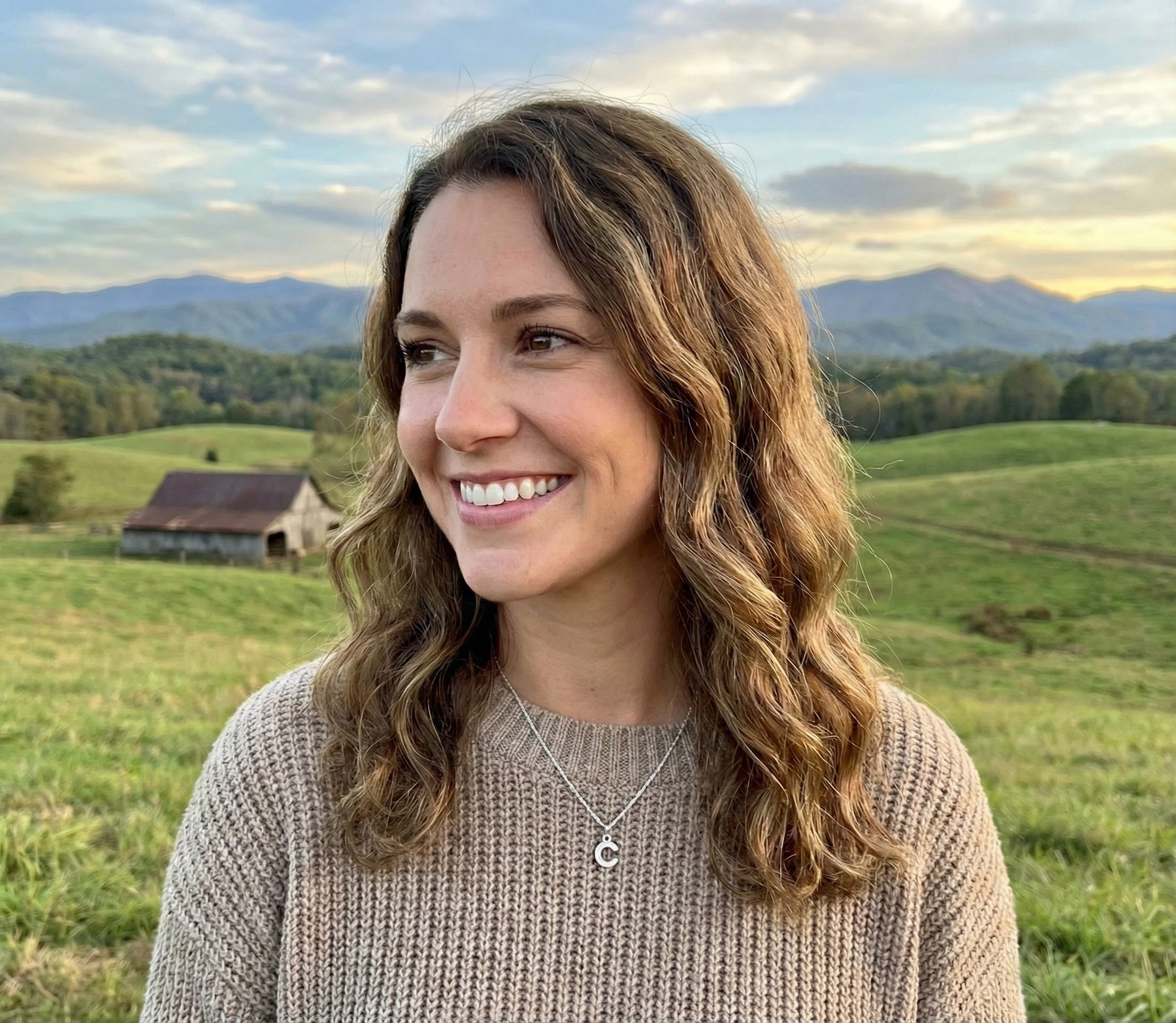 Diamond Initial “C” Pendant | Sterling Silver | 0.07 ctw | 18" | Pavé Initial | - Brownee Jewelers