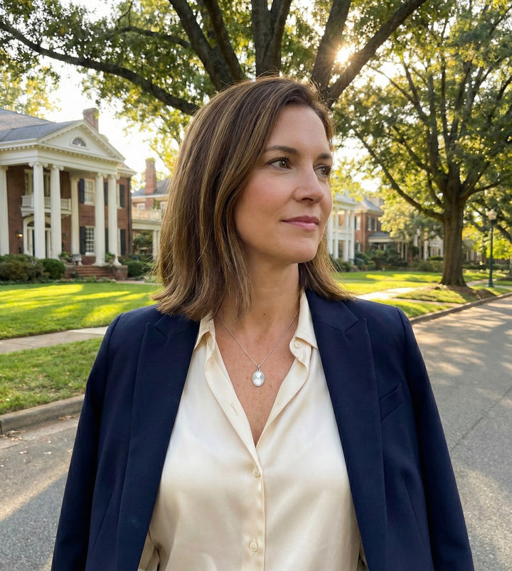 Diamond Oval Medallion Pendant