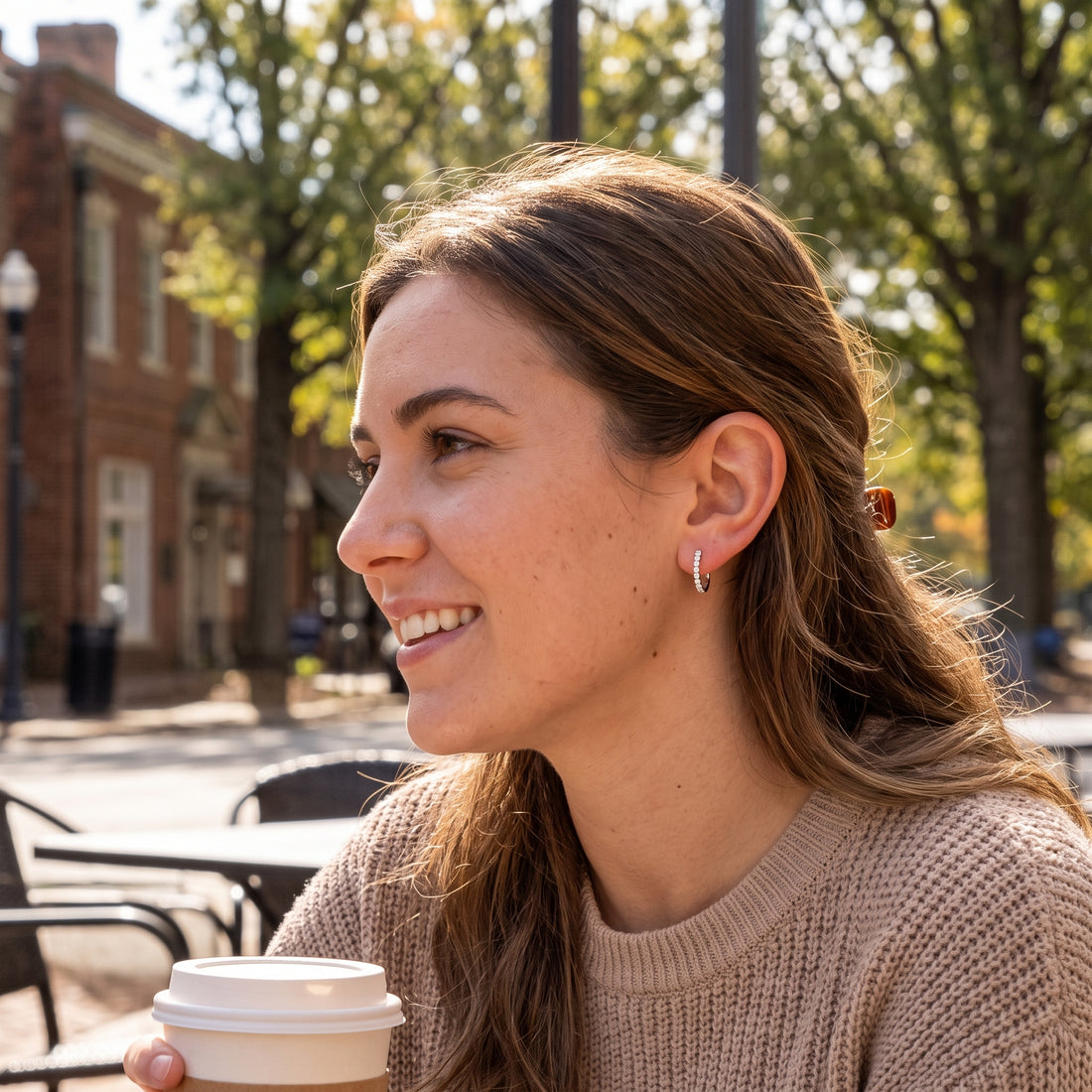 Round Lab-Grown Diamond Hoop Earrings