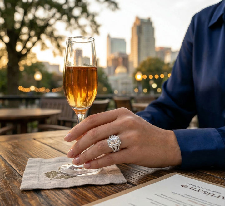 Lab-Grown Diamond Halo Engagement Ring | 18K White Gold | Diamond | Halo - Brownee Jewelers
