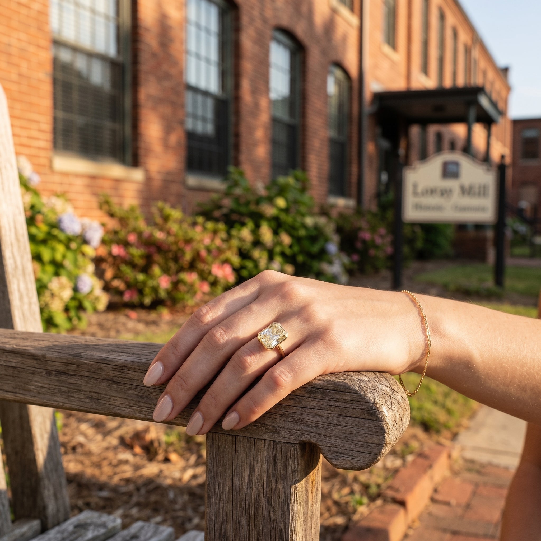 Yellow Radiant-Cut Diamond Bezel Engagement Ring