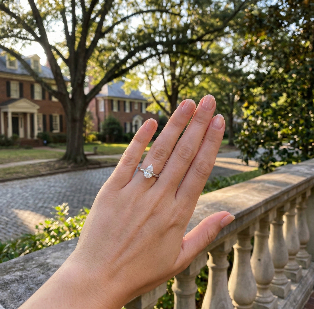 Pear-Shaped Lab-Grown Diamond Solitaire Ring | 14K White Gold | 2.39 ct Center | Classic Solitaire Design - Brownee Jewelers