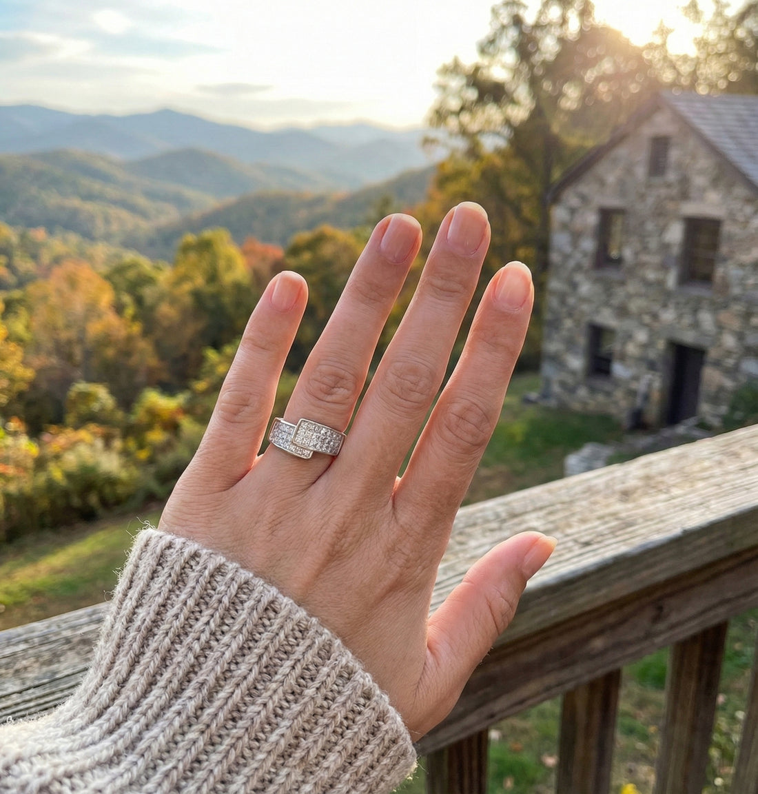 Princess Cut Diamond Ring | 14K White Gold | 1.35 ctw | Invisible-Set Style | Statement Band - Brownee Jewelers