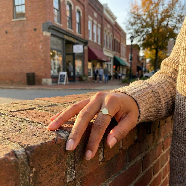 Round Disc Signet Ring