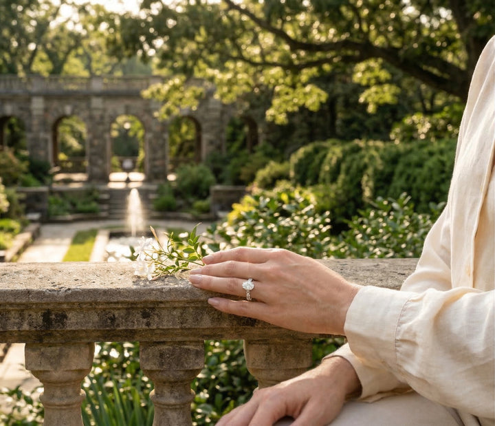 Oval Lab-Grown Diamond Ring | 14K White Gold | Diamond | Classic | Engagement Ring - Brownee Jewelers