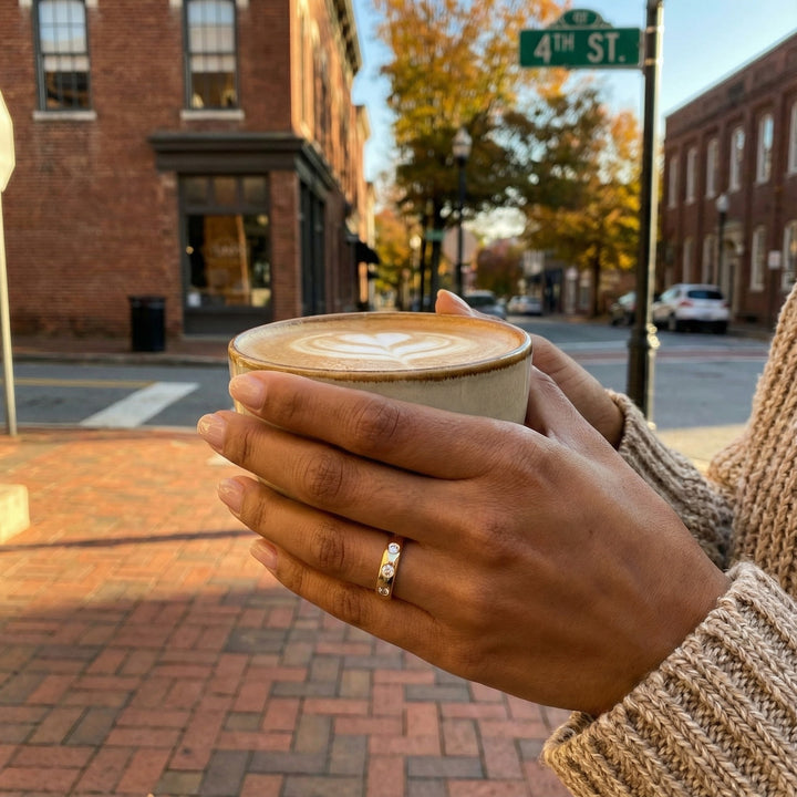 Le Vian® 14K Honey Gold™ Nude Diamond™ Band (1/3ctw) Modern, sleek, and effortlessly luxurious—this Le Vian® band showcases 1/3 cts. of Nude Diamonds™ bezel-style set across a smooth, highly polished 14K Honey Gold™ band