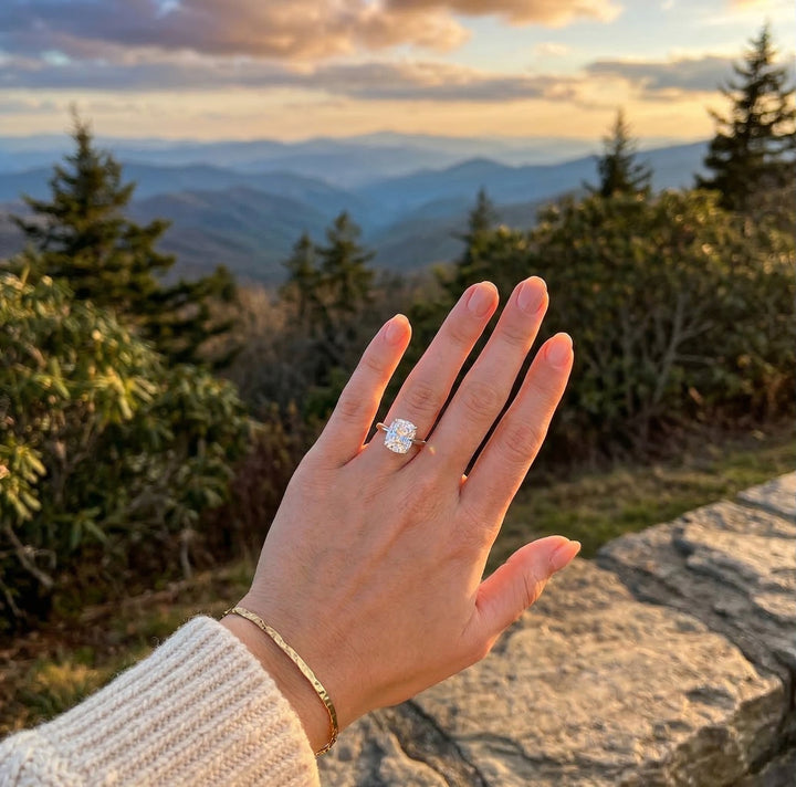 Cushion Cut Lab-Grown Diamond Ring | 14K White Gold | Diamond | Engagement Ring - Brownee Jewelers