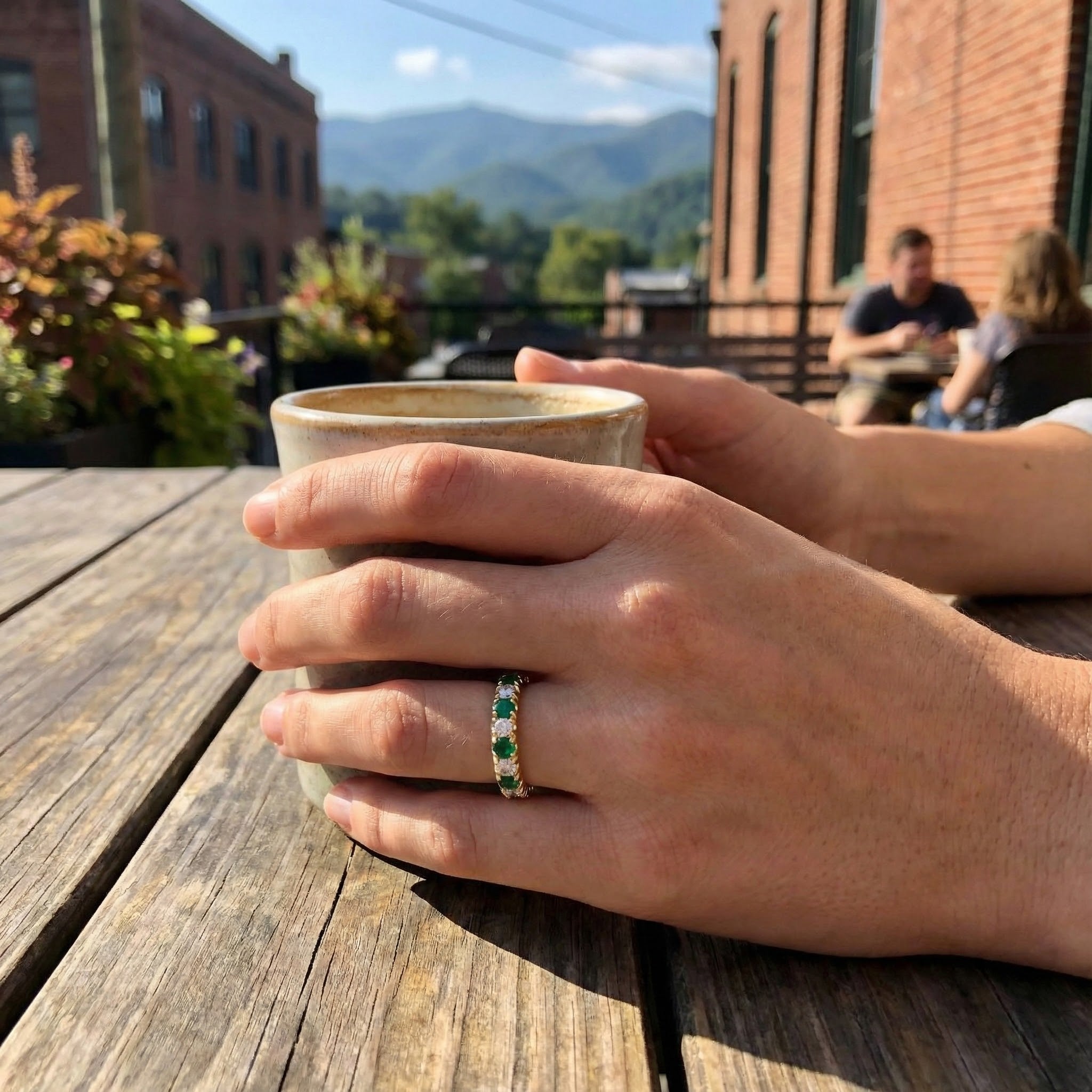 Emerald & Diamond Band | 14K Yellow Gold | 0.55 ctw - Brownee Jewelers