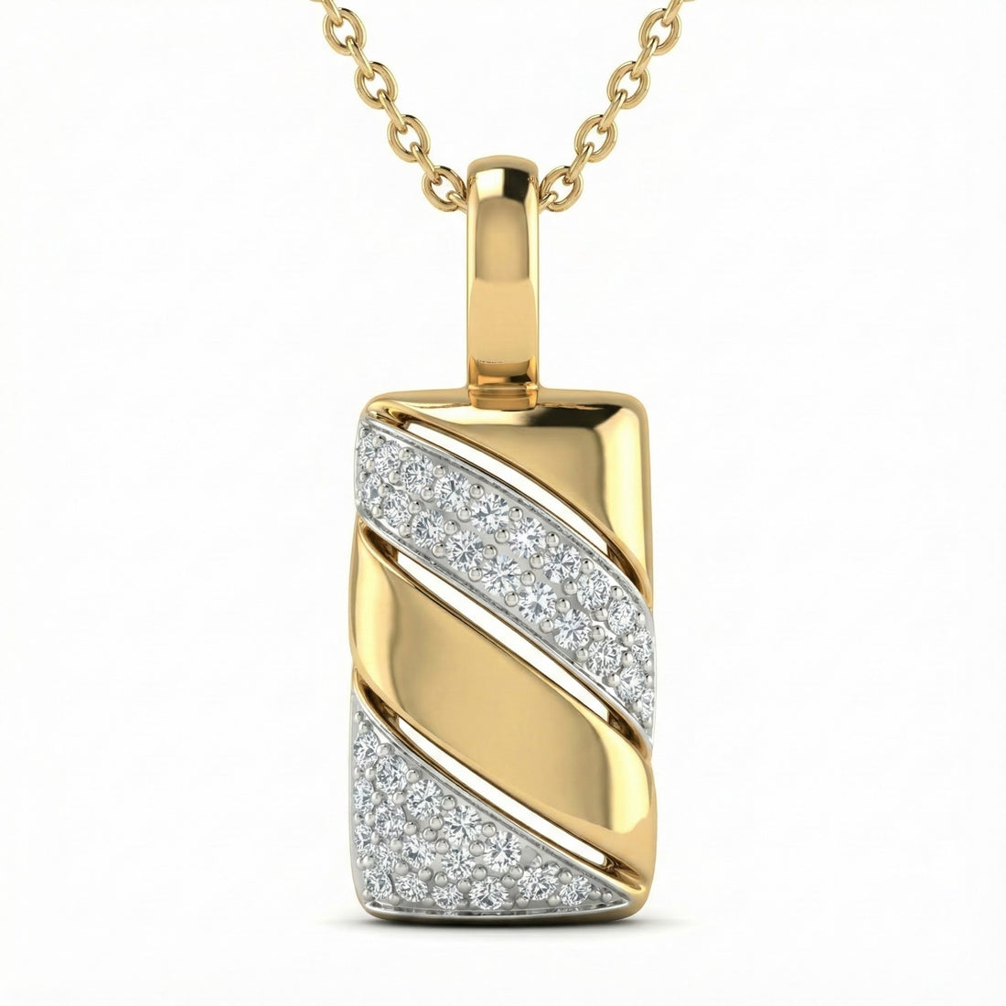 Le Vian® 14K Honey Gold™ Vanilla Diamond® Pendant (1/4 ctw) This modern Le Vian® pendant features a sleek rectangular design wrapped in elegant diagonal bands of 1/4 cts. Vanilla Diamonds®