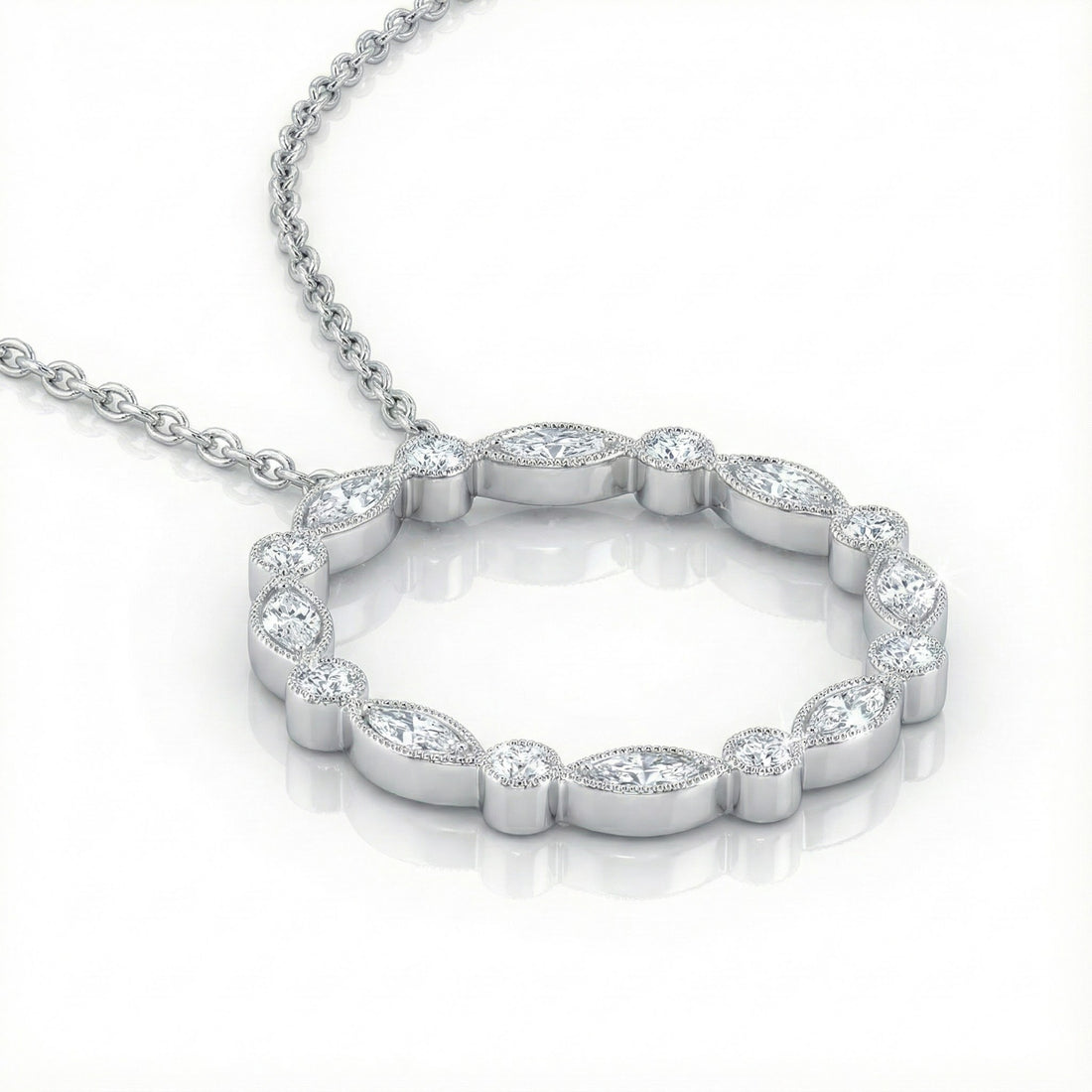 Le Vian Couture® P95 Platinum Pendant with Vanilla Diamonds® Sleek, refined, and beautifully modern, this Le Vian Couture® pendant showcases a graceful open-circle design crafted in luxurious P95 Platinum