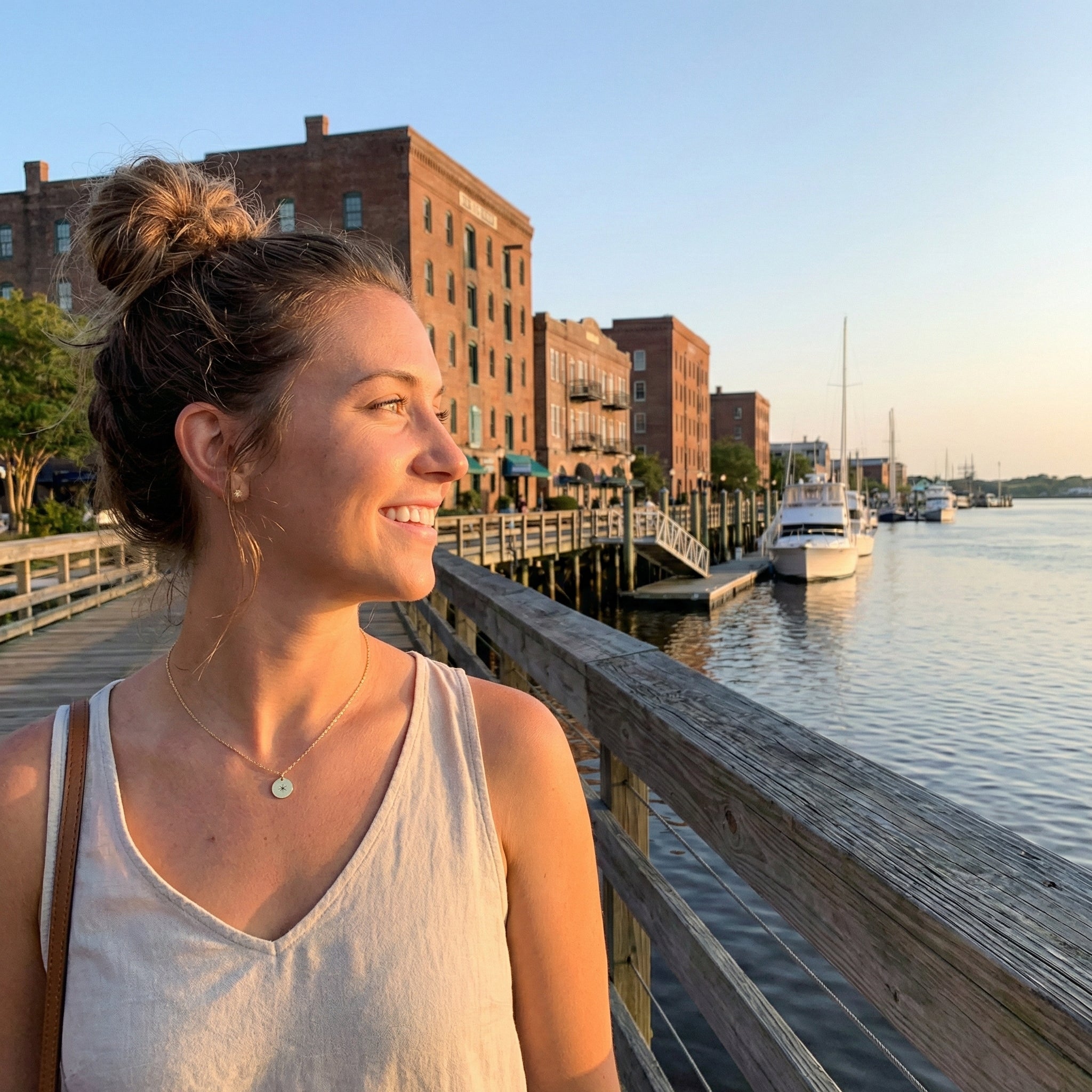 Diamond Star Disc Necklace | 14K Yellow Gold | Round Diamond Accent | 18" - Brownee Jewelers