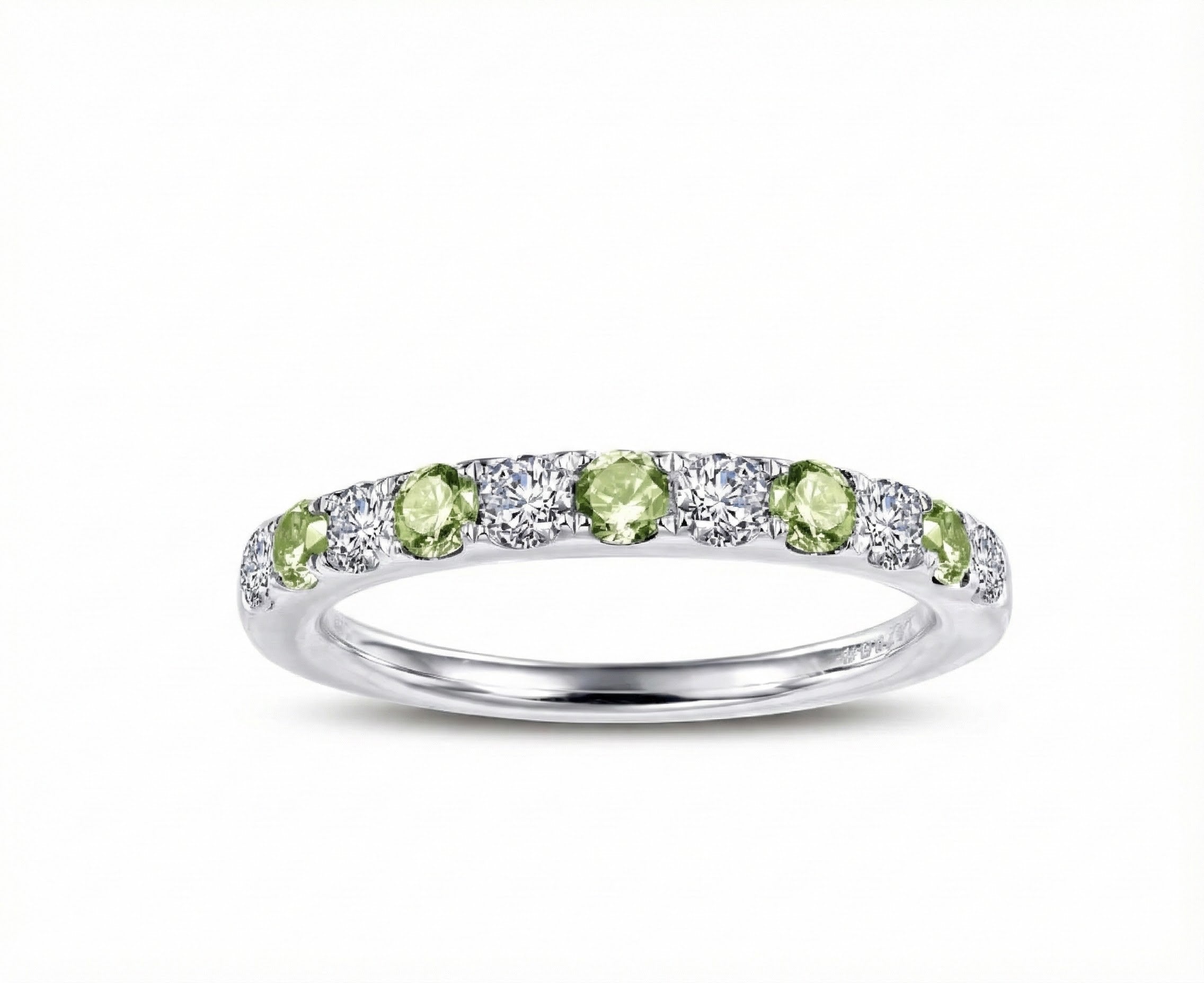 Alternating Peridot & CZ Band Ring | Sterling Silver - Brownee Jewelers