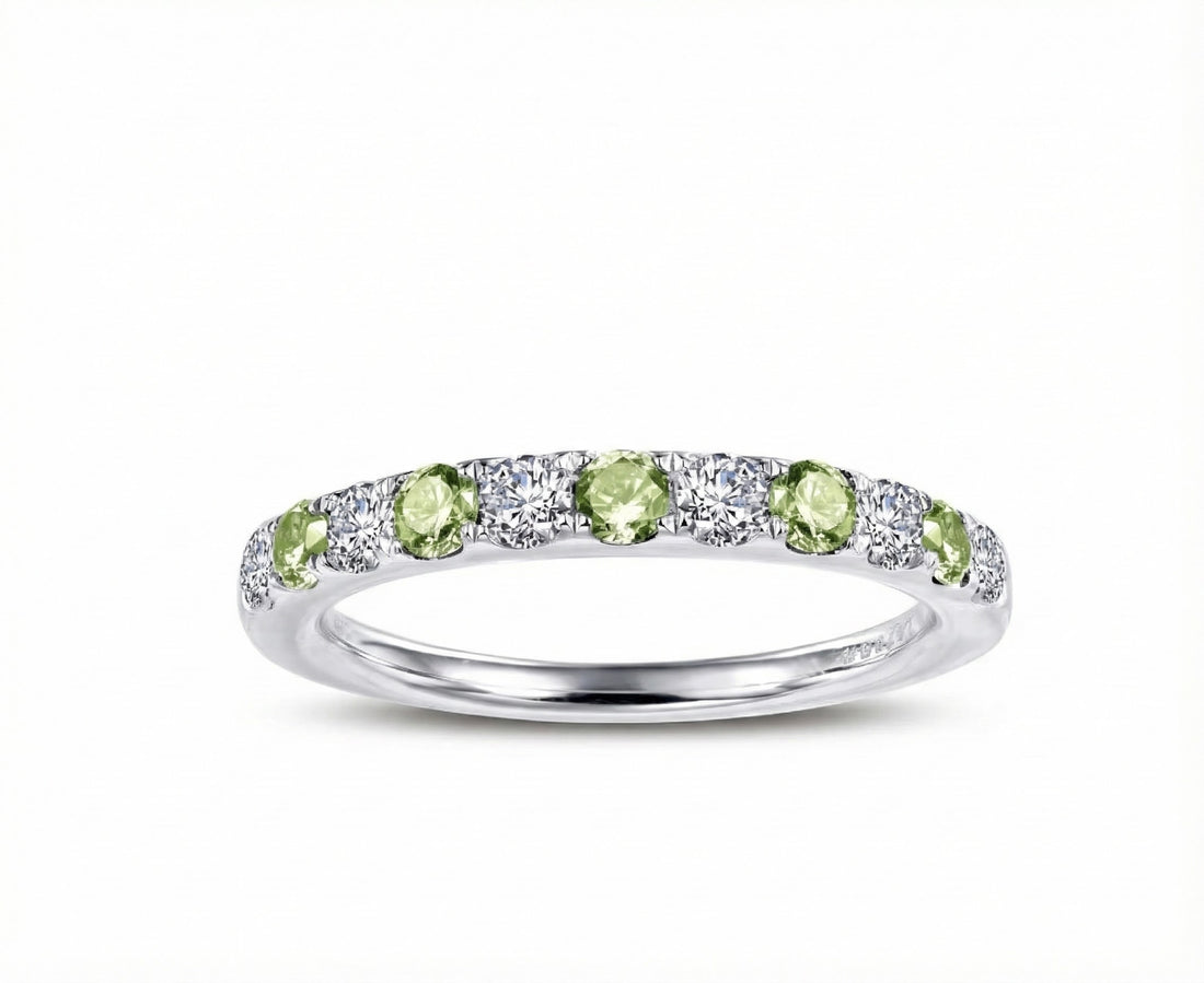 Alternating Peridot & CZ Band Ring | Sterling Silver - Brownee Jewelers
