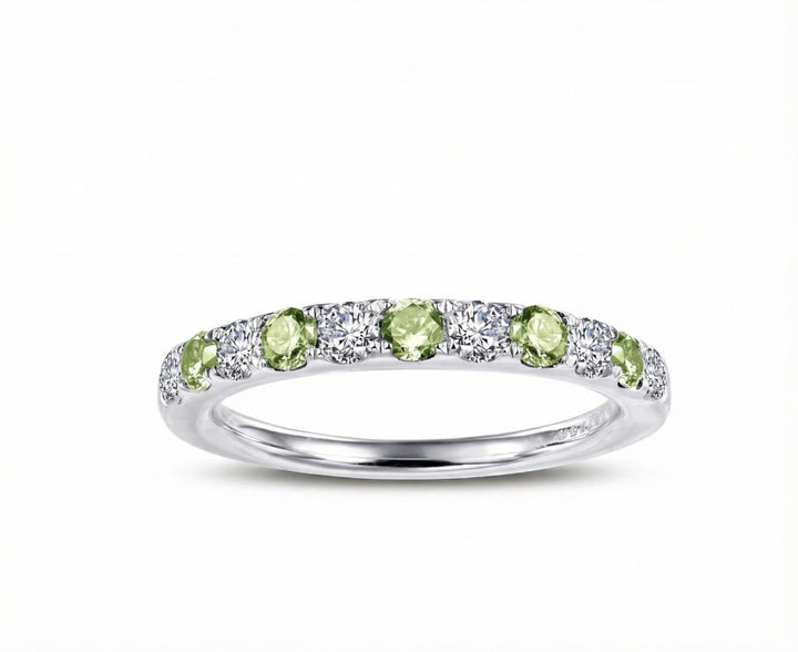Alternating Peridot & CZ Band Ring | Sterling Silver - Brownee Jewelers