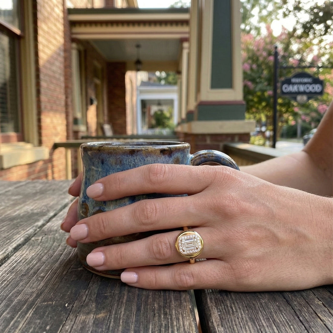 Emerald-Cut Lab-Grown Diamond Halo Ring | 14K Yellow Gold | Diamond | Halo | Engagement Ring - Brownee Jewelers