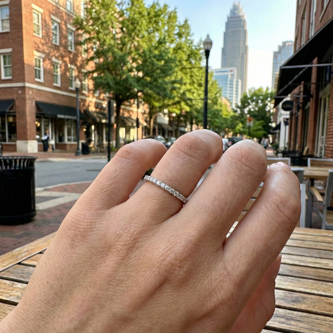 Diamond Ladies Band Ring | 14K White Gold | 0.25 ctw | Classic Stackable Band - Brownee Jewelers