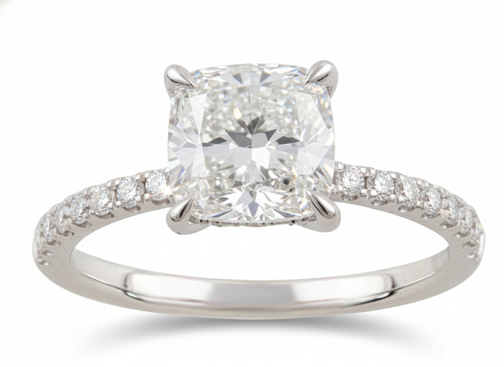 14K White Gold ~2ct Lab Diamond Engagement Ring (SI1–SI2, G–H) – 2.23ct Total Weight  