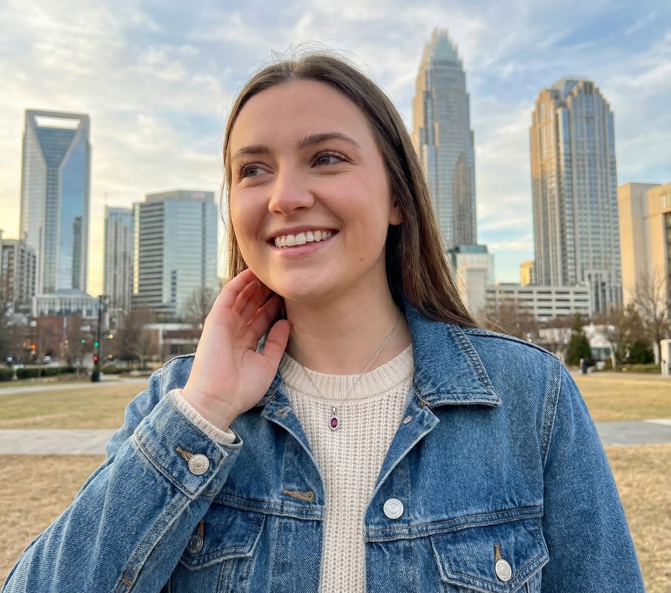 Garnet & Diamond Halo Pendant, 0.07 ctw