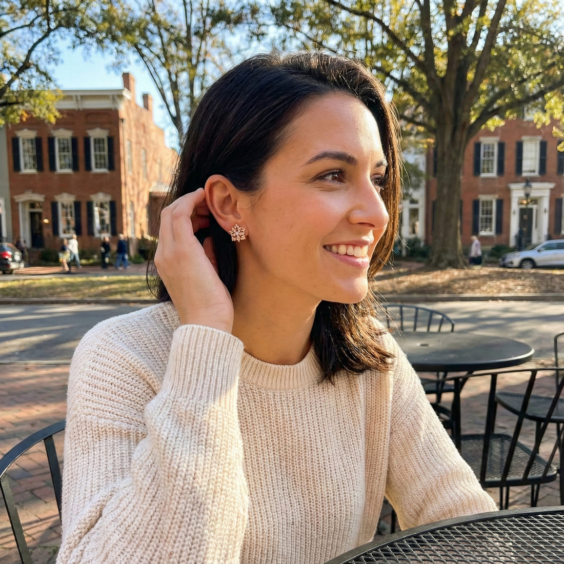 Le Vian® Nude Diamonds™ Floral Earrings – 14K Rose Gold Radiant and romantic, these exquisite Le Vian Nude Diamonds™ earrings feature an elegant floral design illuminated by a dazzling array of round white diamonds