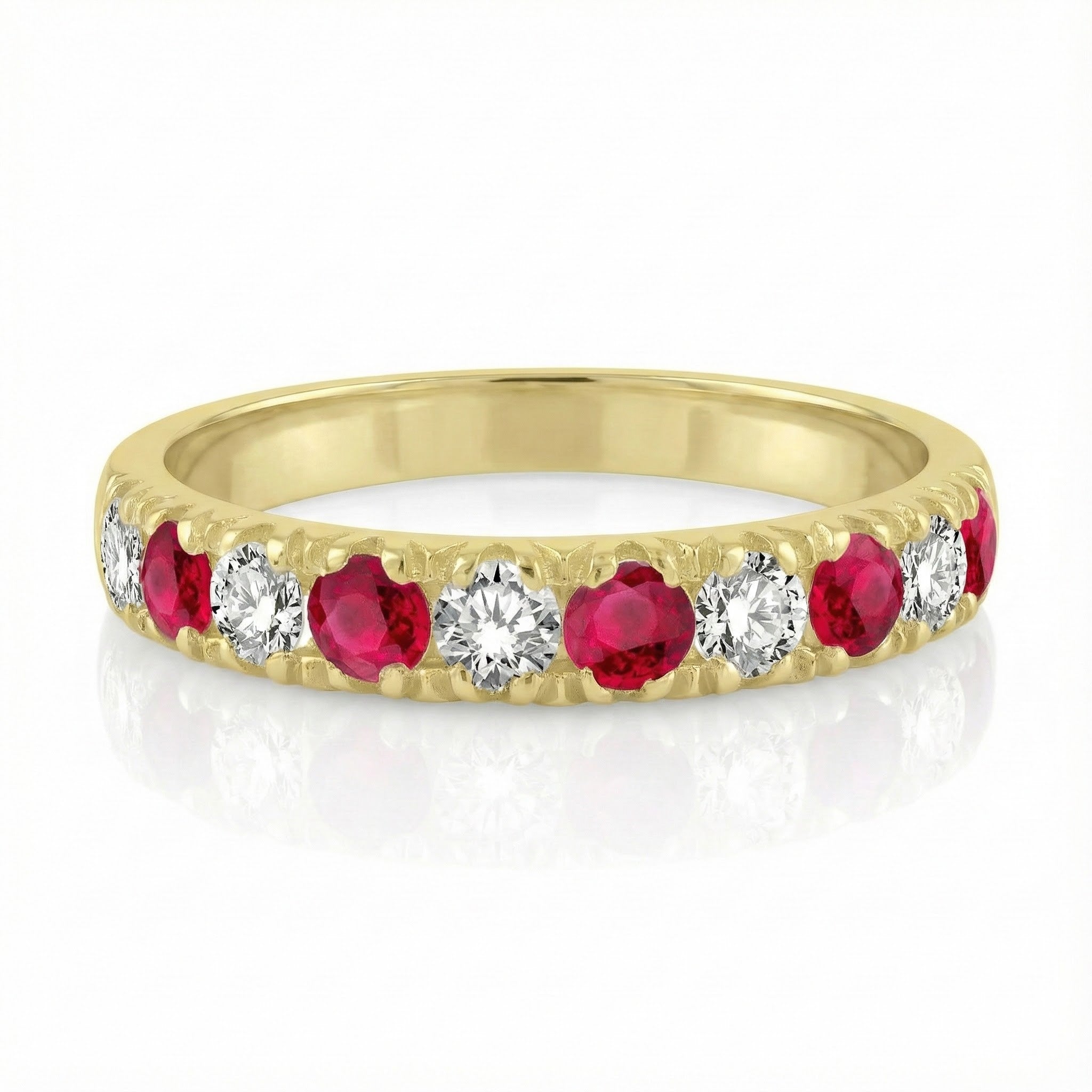 Ruby & Diamond Band | 14K Yellow Gold | 0.55 ctw - Brownee Jewelers