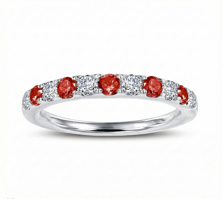 Lafonn January Birthstone Garnet & Lassaire Diamond Half Eternity Band