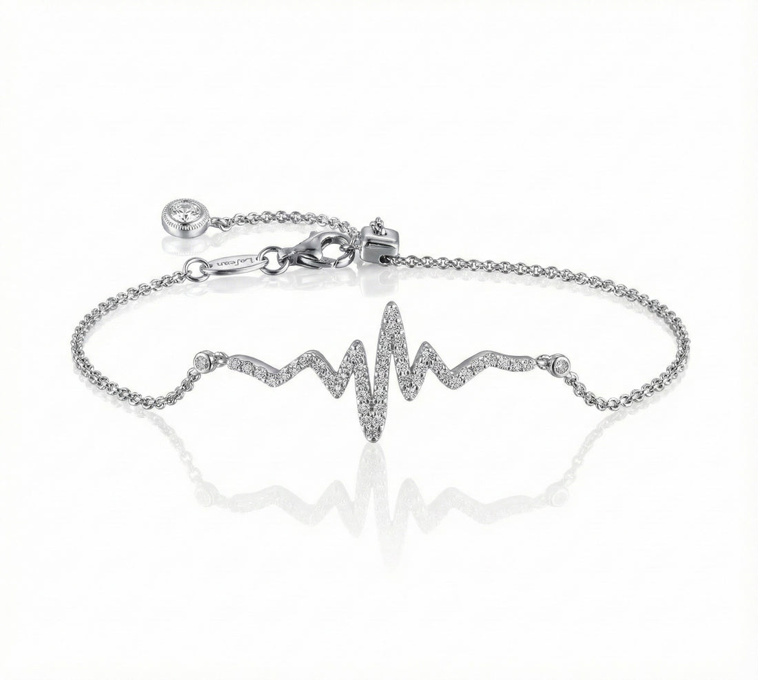 Heartbeat Bracelet | Sterling Silver | Cubic Zirconia - Brownee Jewelers
