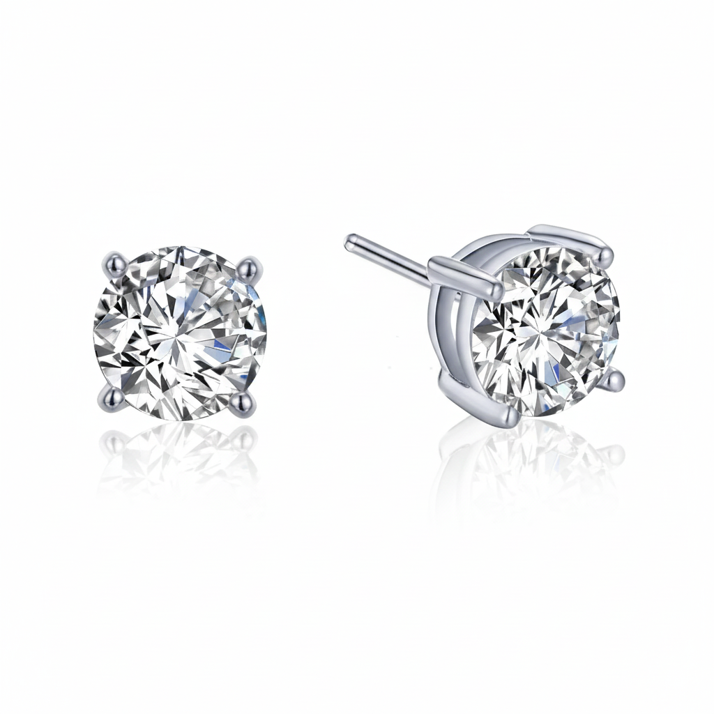 Timeless and elegant, these 4 CTW 4-Prong Solitaire Stud Earrings are perfect for everyday sophistication.