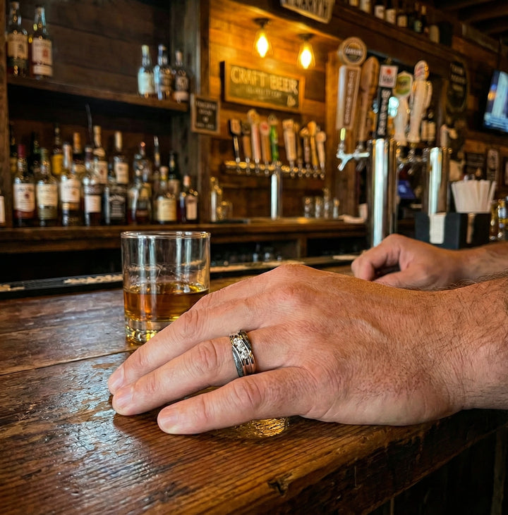 Three Round Diamond Two-Tone Band