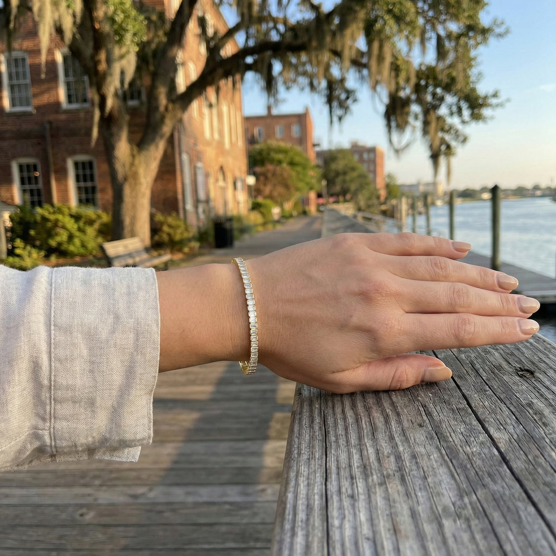 Baguette Diamond Bangle Bracelet