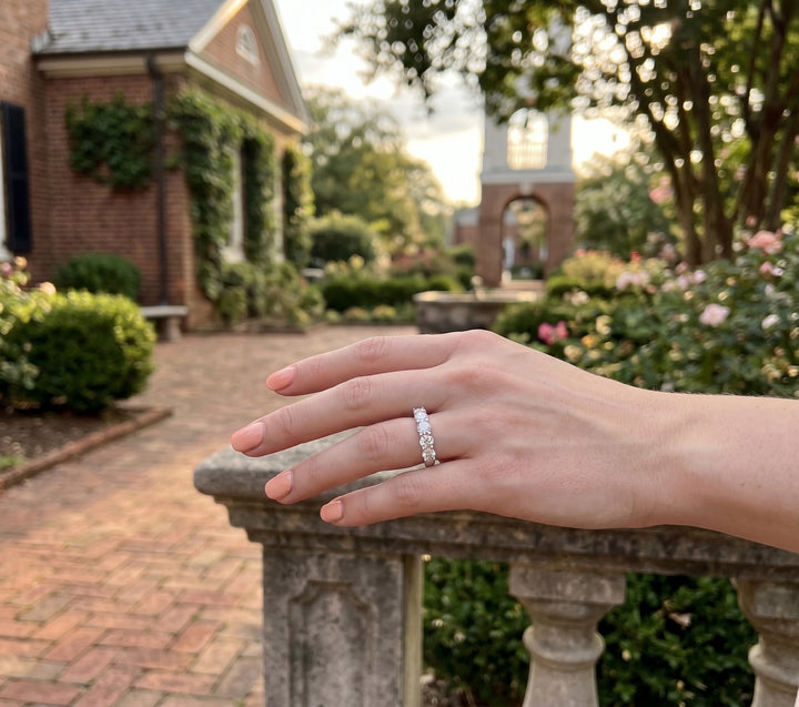 Five Stone Round Lab-Grown Diamond Band Ring | 14K White Gold | 2.00 CTW | LGKR36974R200-GW4 - Brownee Jewelers