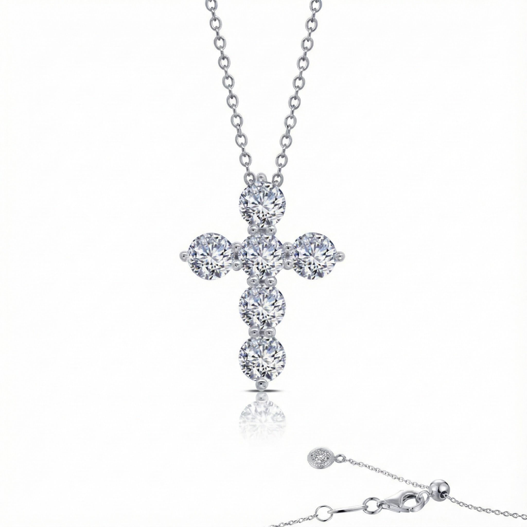 Round CZ Cross Pendant Necklace | Sterling Silver | Faith Jewelry - Brownee Jewelers
