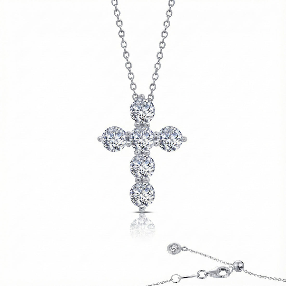 Round CZ Cross Pendant Necklace | Sterling Silver | Faith Jewelry - Brownee Jewelers