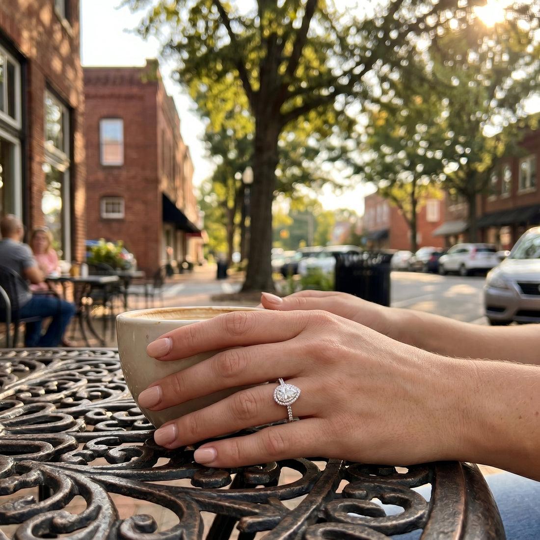 0.33 CT Pear-Shaped Diamond Halo Ring