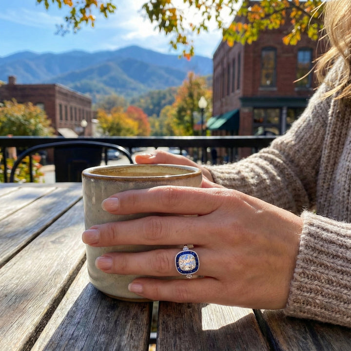 Lafonn Heritage Sapphire & Lassaire Diamond Art Deco Ring – 5.07 cttw