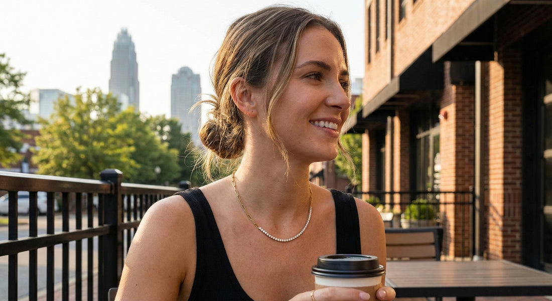 Diamond Paperclip Tennis Necklace