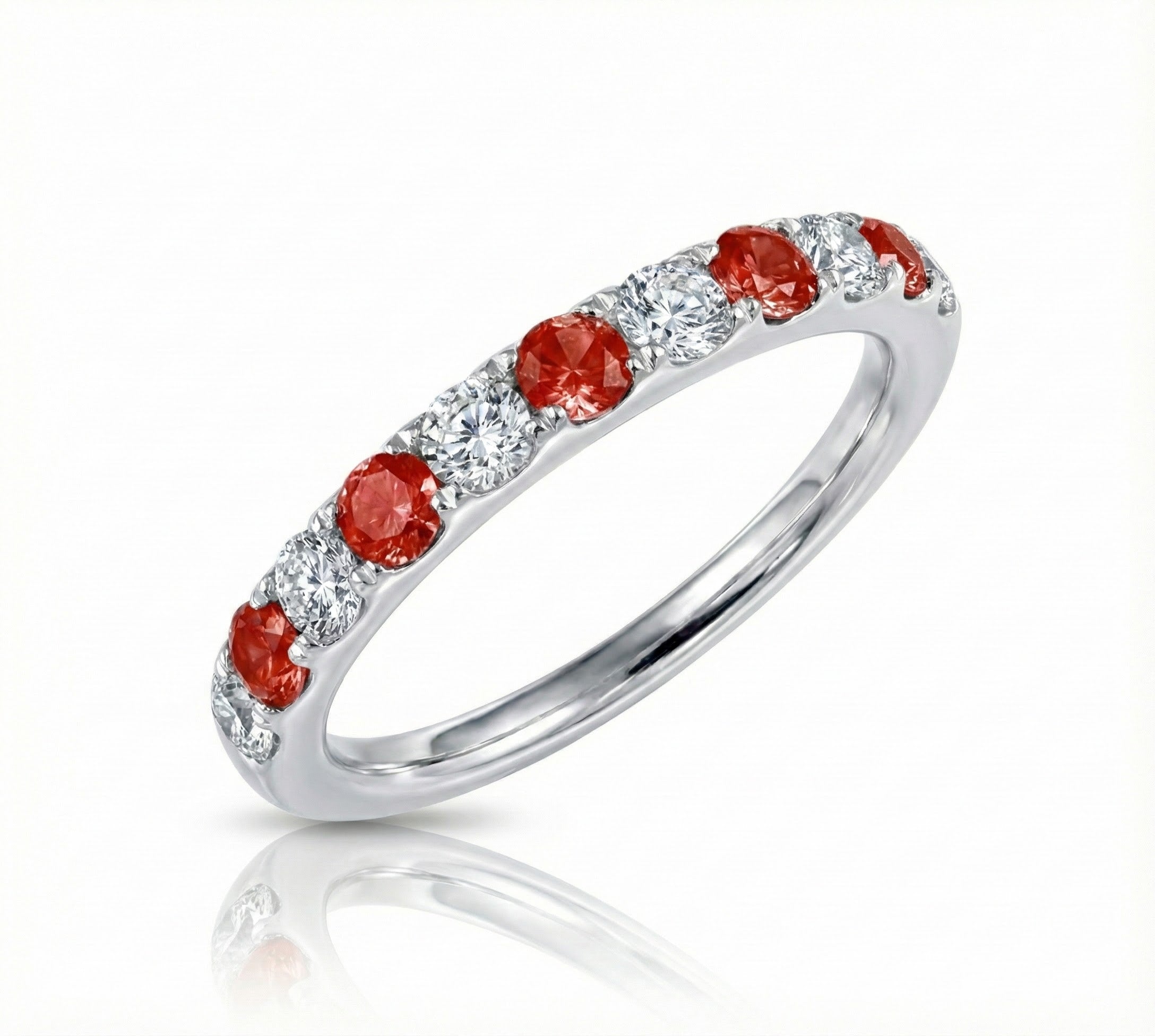 Lafonn January Birthstone Garnet & Lassaire Diamond Half Eternity Band