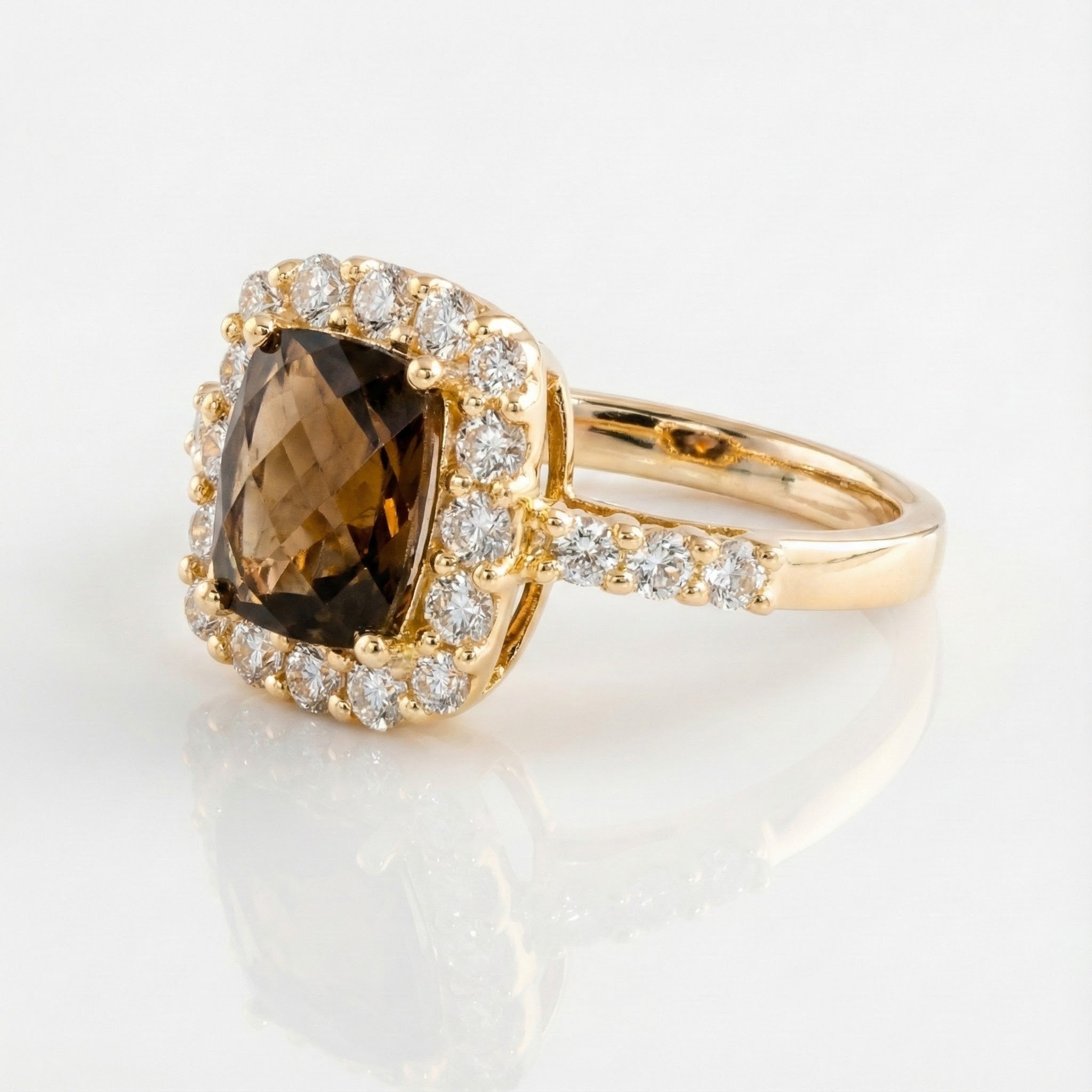 Le Vian® Crème Brûlée® Chocolate Quartz & Nude Diamonds™ Ring – 14K Honey Gold™ Rich, decadent color meets refined elegance in this stunning Le Vian Crème Brûlée® ring