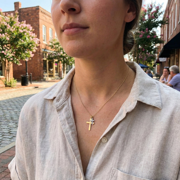 Diamond Pavé Cross Necklace