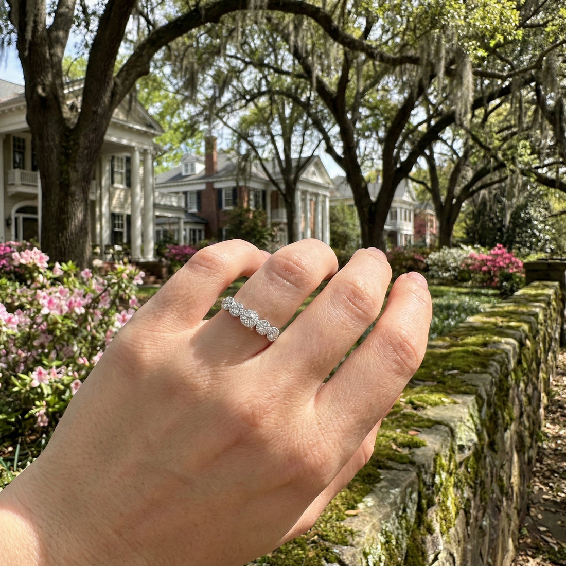 Diamond Five-Stone Band Engagement Ring | 14K White Gold | 0.40 ctw | Classic Diamond Band - Brownee Jewelers