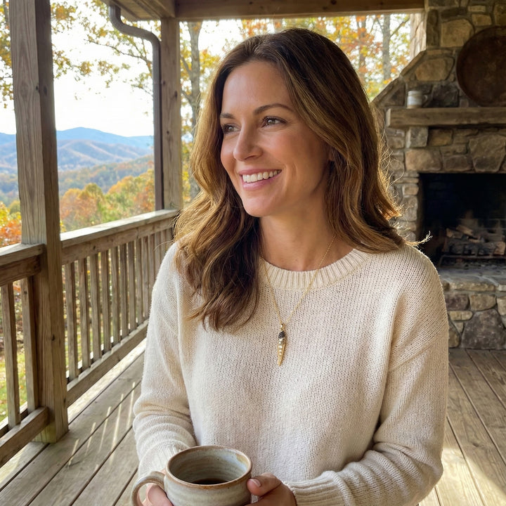 Chocolate Ombre Diamond Dagger Pendant | 14K Yellow Gold | 0.38 ctw | Modern Drop Necklace - Brownee Jewelers