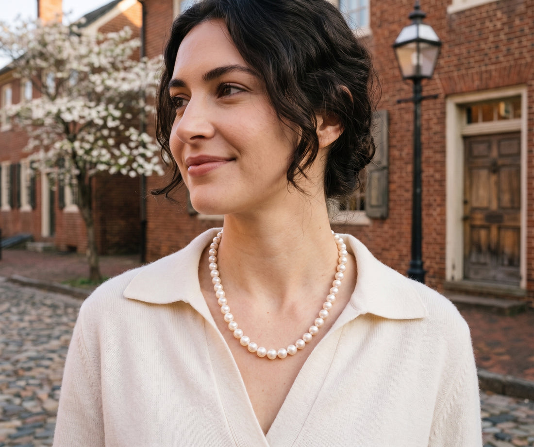8-8.5mm Freshwater Cultured Pearl Sterling Silver Necklace