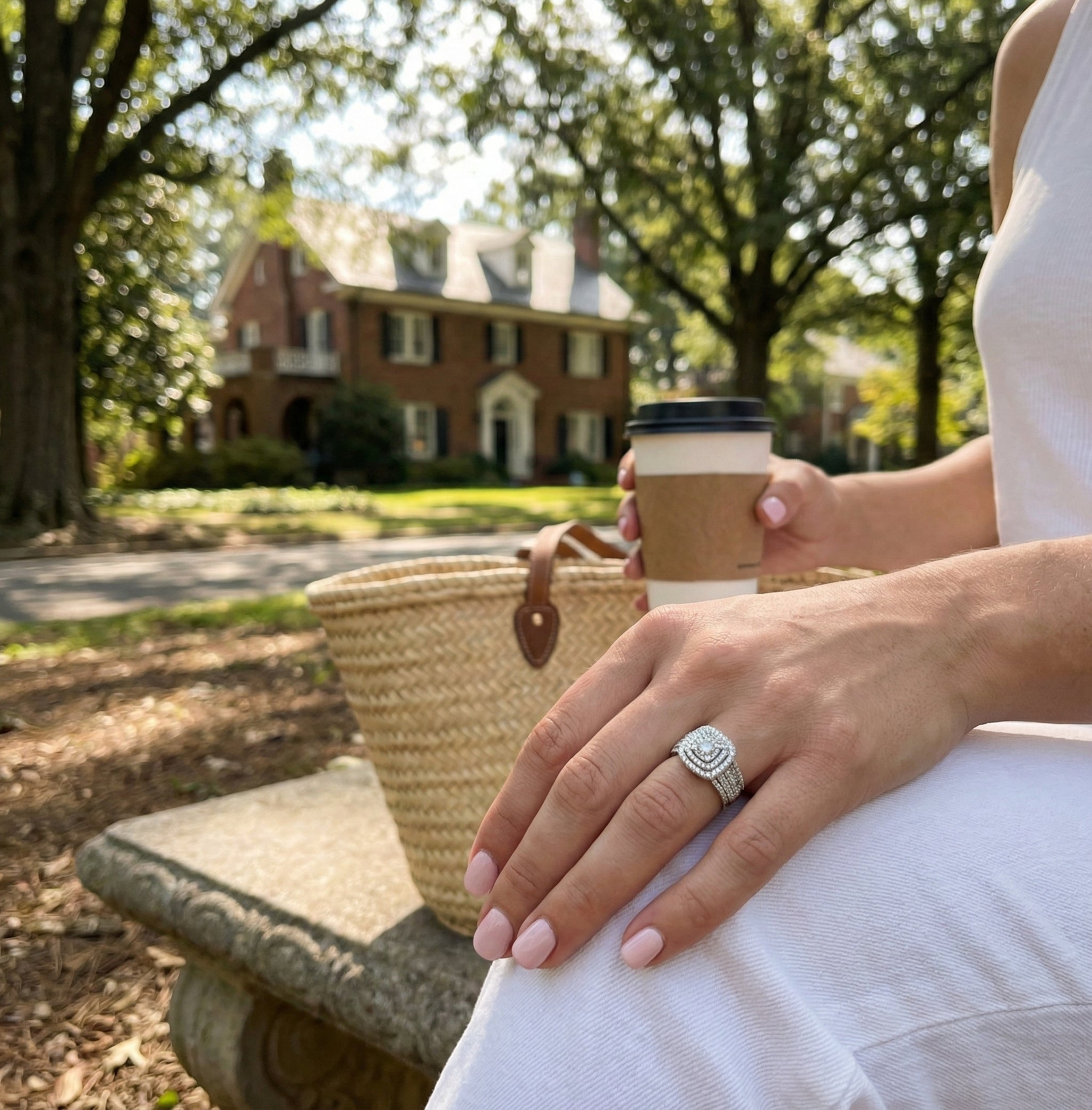 Cushion Halo Diamond Engagement Ring | 10K White Gold | 2.00 ctw | Statement Bridal Ring - Brownee Jewelers