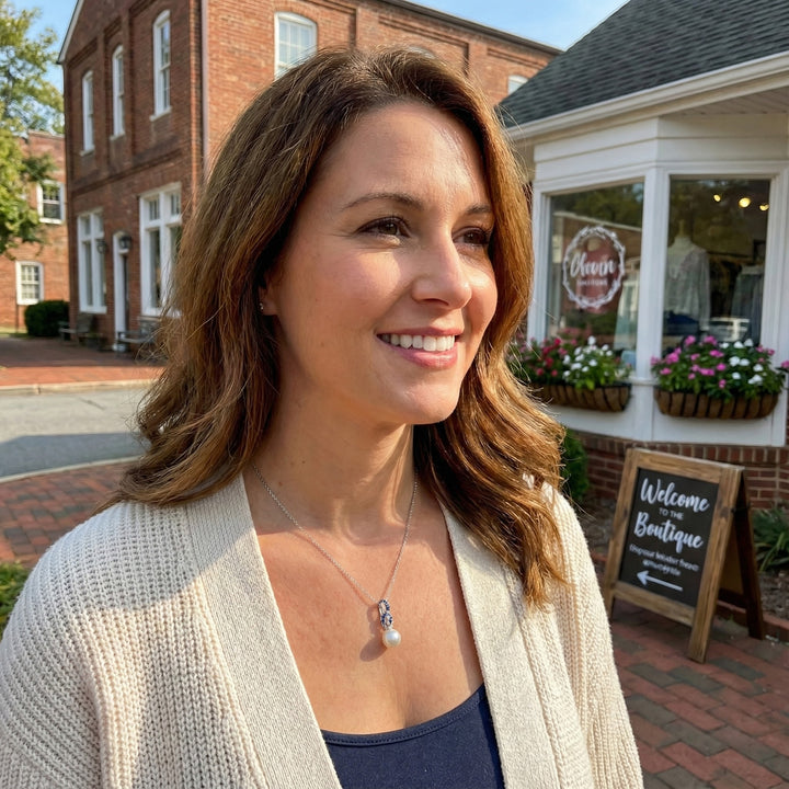 Le Vian Ombre® 14K Vanilla Gold® Pendant with Denim Ombré® Sapphire, Vanilla Sapphire™ & Vanilla Pearl™ Graceful movement and luminous color define this stunning Le Vian Ombre® pendant